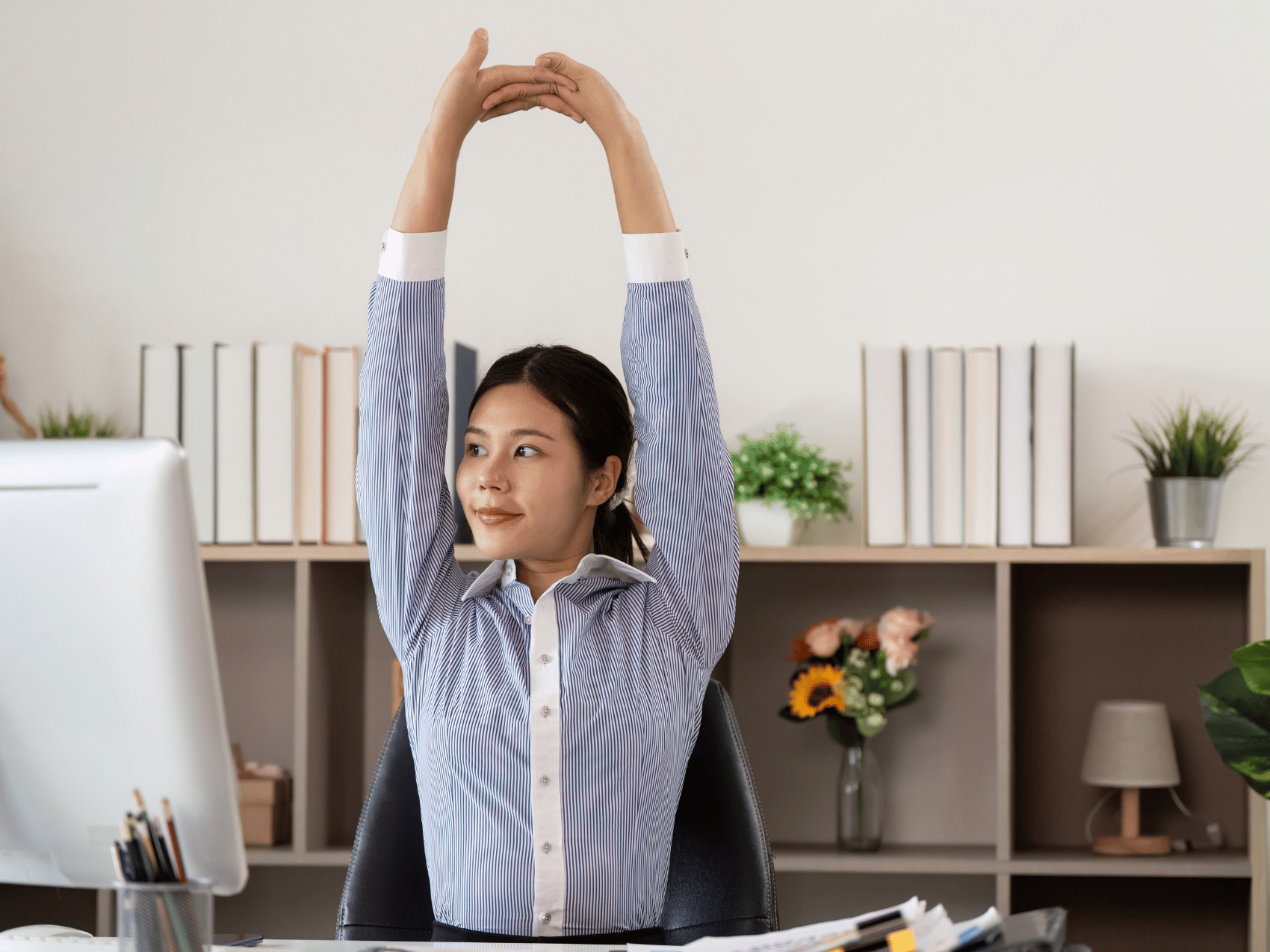 tress Relief and Energy Boost desk exercises
